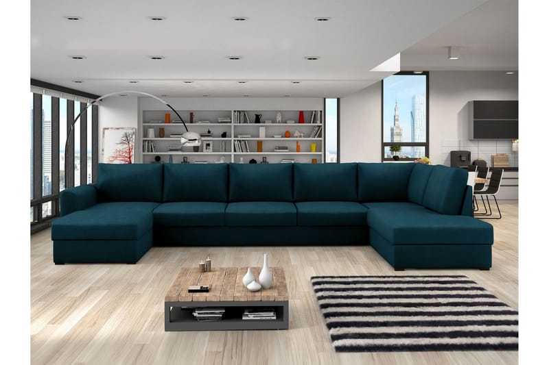 Taberk Bäddsoffa med Divan och Schäslong 5-sits - Marinblå - Möbler - Soffa - Bäddsoffa