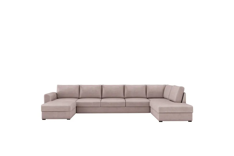 Taberk Bäddsoffa med Divan och Schäslong 5-sits, Rosa