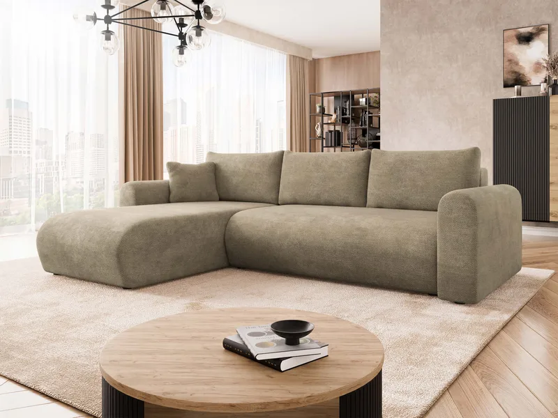Tacon 3-sits Bäddsoffa med divan - beige - Möbler - Soffa - Bäddsoffa