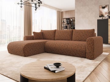 Tacon 3-sits Bäddsoffa med divan - brun - Möbler - Soffa - Bäddsoffa