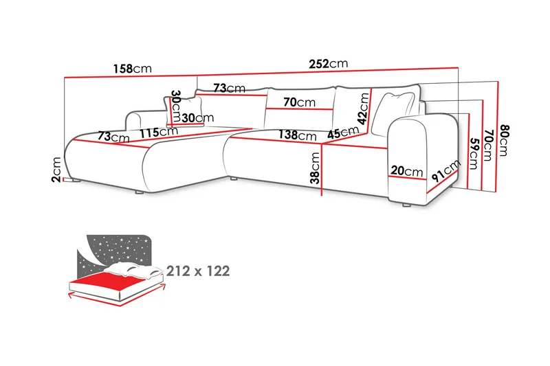 Tacon Bäddsoffa m. Divan 3-sits - Gul - Möbler - Soffa - Bäddsoffa