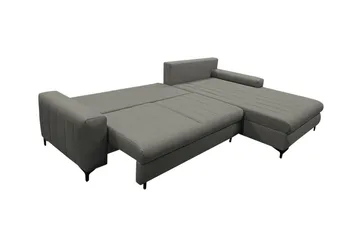Talby 3-sits Höger Bäddsoffa 135x255 cm med Förvaring i Tyg - Grå - Möbler - Soffa - Bäddsoffa