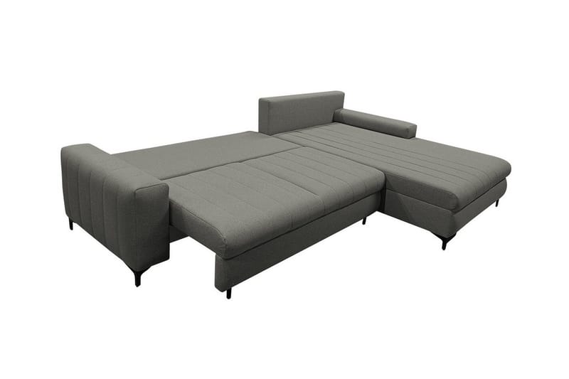 Talby 3-sits Höger Bäddsoffa 135x255 cm med Förvaring i Tyg - Grå - Möbler - Soffa - Bäddsoffa