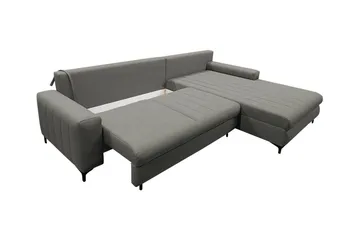 Talby 3-sits Höger Bäddsoffa 135x255 cm med Förvaring i Tyg - Grå - Möbler - Soffa - Bäddsoffa