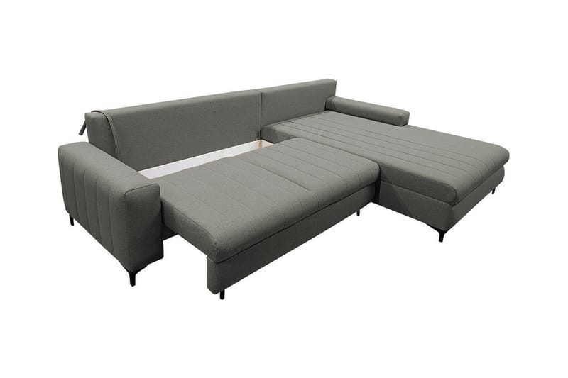 Talby 3-sits Höger Bäddsoffa 135x255 cm med Förvaring i Tyg - Grå - Möbler - Soffa - Bäddsoffa