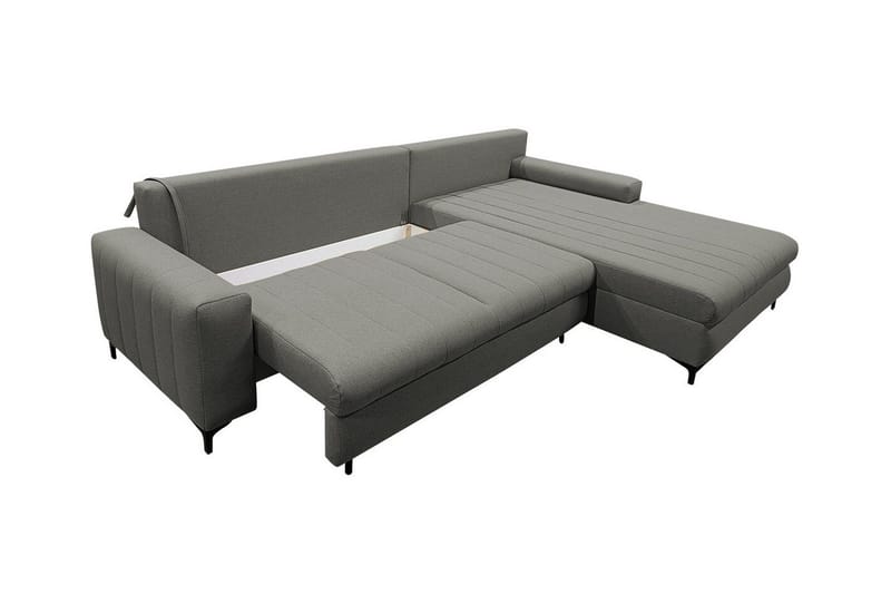 Talby 3-sits Höger Bäddsoffa 135x255 cm med Förvaring i Tyg - Gråbeige - Möbler - Soffa - Bäddsoffa