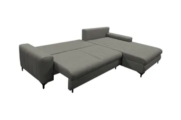 Talby 3-sits Höger Bäddsoffa 135x255 cm med Förvaring i Tyg - Gråbeige - Möbler - Soffa - Bäddsoffa