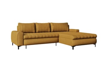 Talby 3-sits Höger Bäddsoffa 135x255 cm med Förvaring i Tyg - Gul - Möbler - Soffa - Bäddsoffa