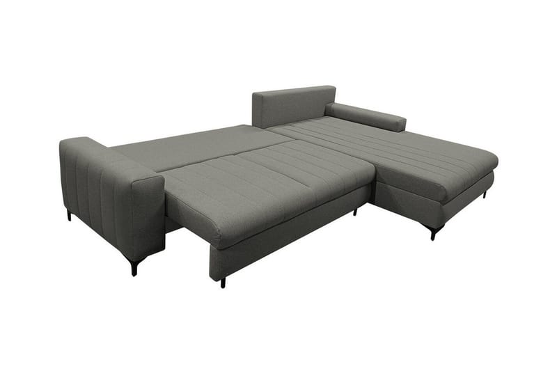 Talby 3-sits Höger Bäddsoffa med Förvaring och Vertikala Sömmar i Tyg - Beige - Möbler - Soffa - Bäddsoffa