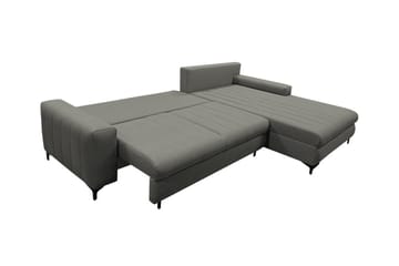 Talby 3-sits Höger L-formad Hörnbäddsoffa 135x255 cm med Förvaring i Tyg - Grå - Möbler - Soffa - Bäddsoffa