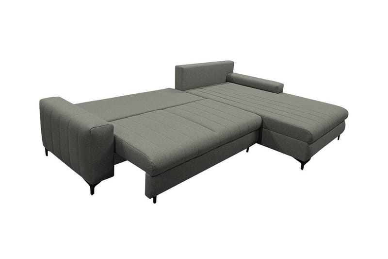 Talby 3-sits Höger L-formad Hörnbäddsoffa 135x255 cm med Förvaring i Tyg - Grå - Möbler - Soffa - Bäddsoffa