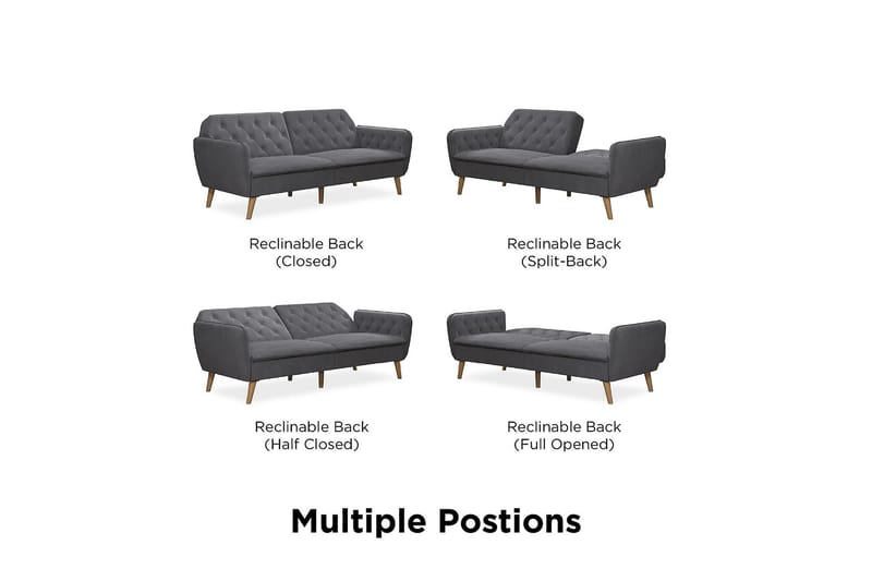 Tallulah 2-sits Bäddsoffa Grå - Novogratz - Möbler - Soffa - Bäddsoffa