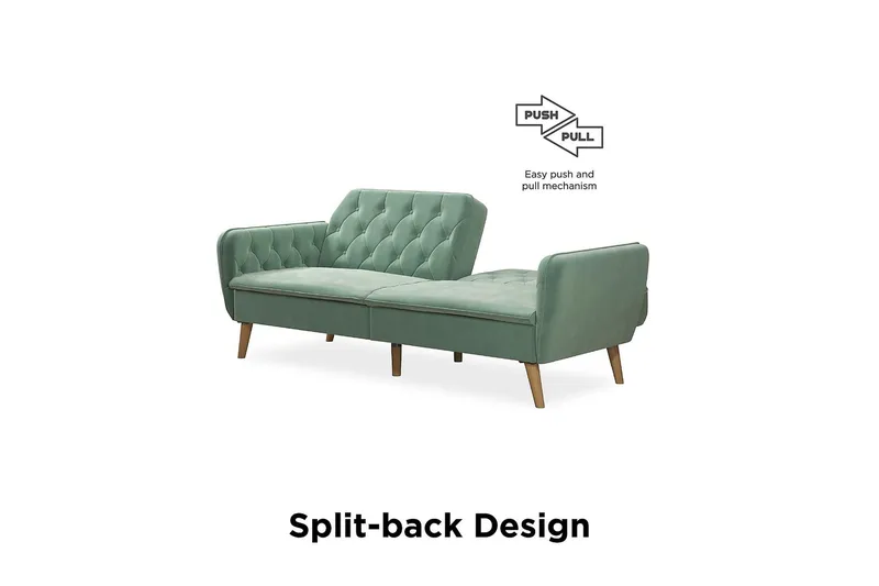 Tallulah 2-sits Bäddsoffa Sammet/Ljusgrön - Novogratz - Möbler - Soffa - Bäddsoffa