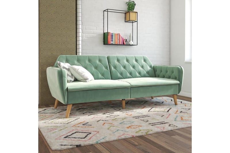 Tallulah 2-sits Bäddsoffa Sammet/Ljusgrön - Novogratz - Möbler - Soffa - Bäddsoffa