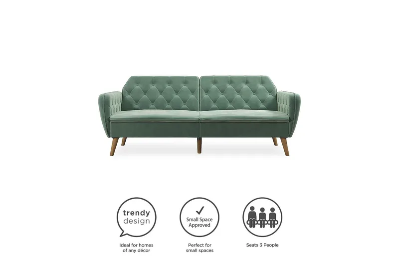 Tallulah 2-sits Bäddsoffa Sammet/Ljusgrön - Novogratz - Möbler - Soffa - Bäddsoffa