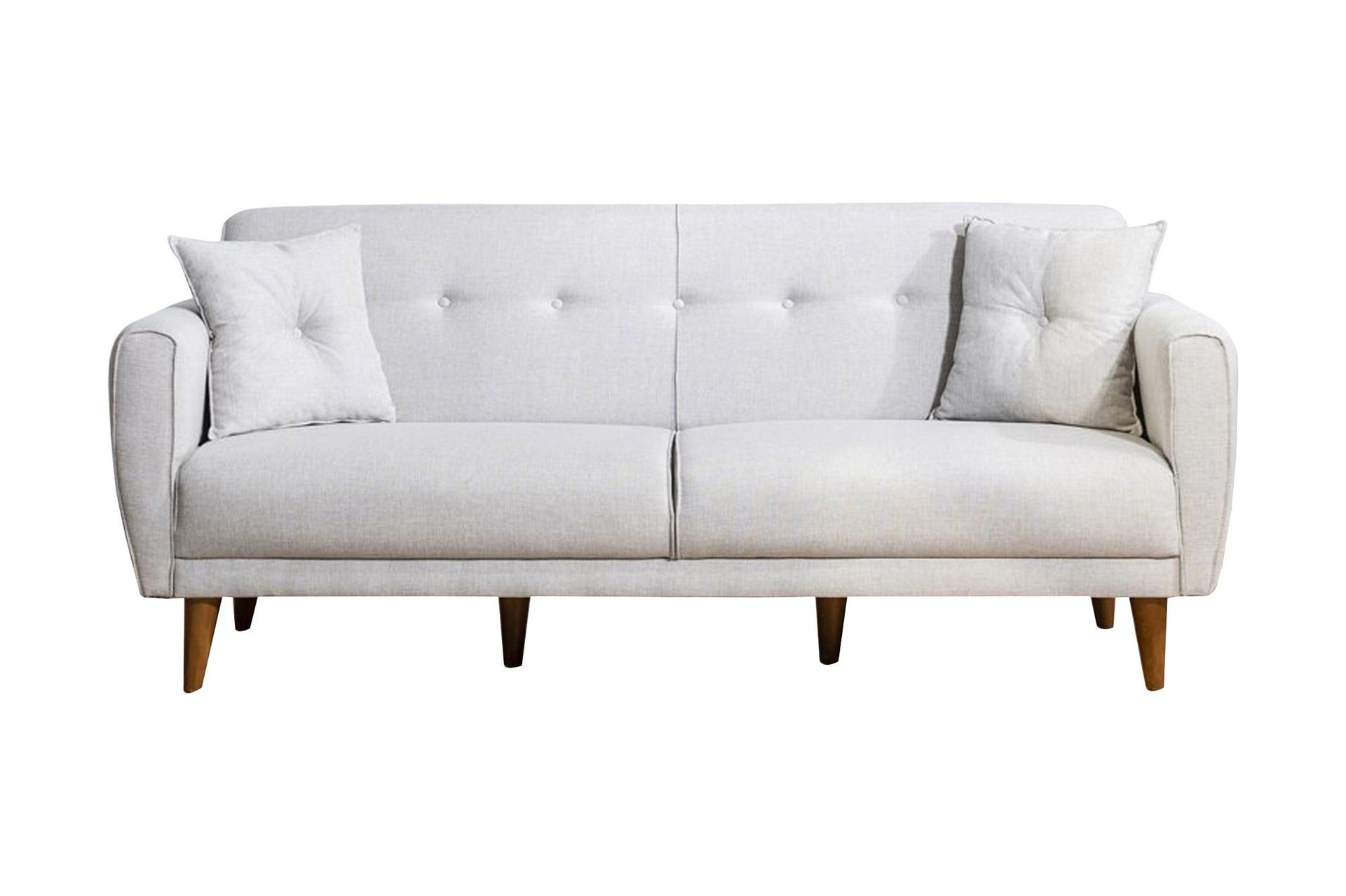 Tamatha 3-sits Bäddsoffa med Divan i Tyg med Träben Ljusgrå - Möbler ...