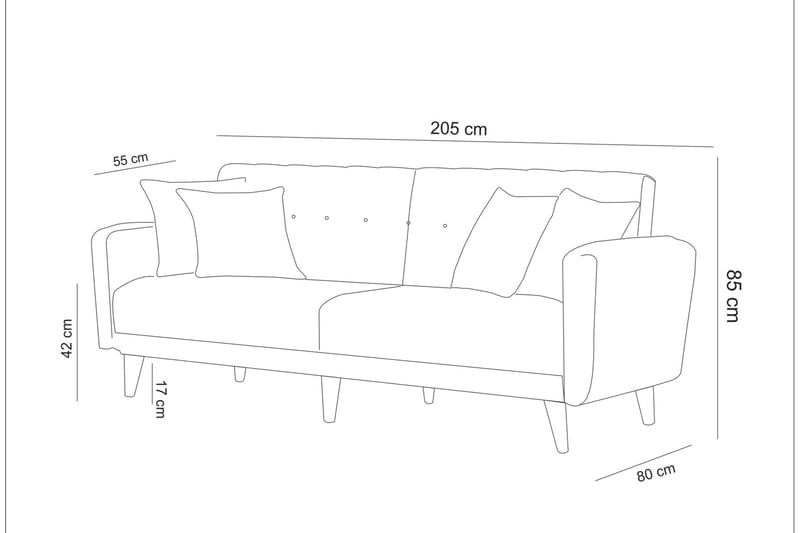 Tamatha Bäddsoffa 3-sits - Beige - Bäddsoffa - Bäddsoffa 3 sits