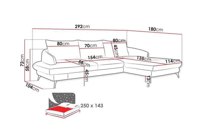Telford 3-sits Hörnbäddsoffa - Möbler - Soffa - Bäddsoffa