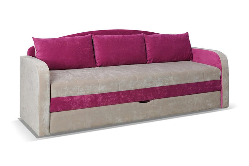 Tenus Bäddsoffa 208x76x86 cm - Rosa - Bäddsoffa - Bäddsoffa 3 sits