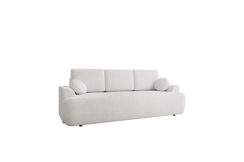 Terros 3-sits Rektangulär Bäddsoffa 147x205 cm med Förvaring i Tyg, Vit