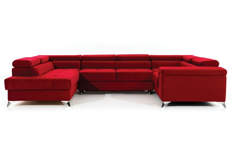 Theriago Hörnbäddsoffa med Divan Vänster, Röd