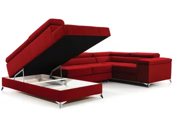 Theriago Hörnbäddsoffa med Divan Vänster - Röd - Möbler - Soffa - Bäddsoffa
