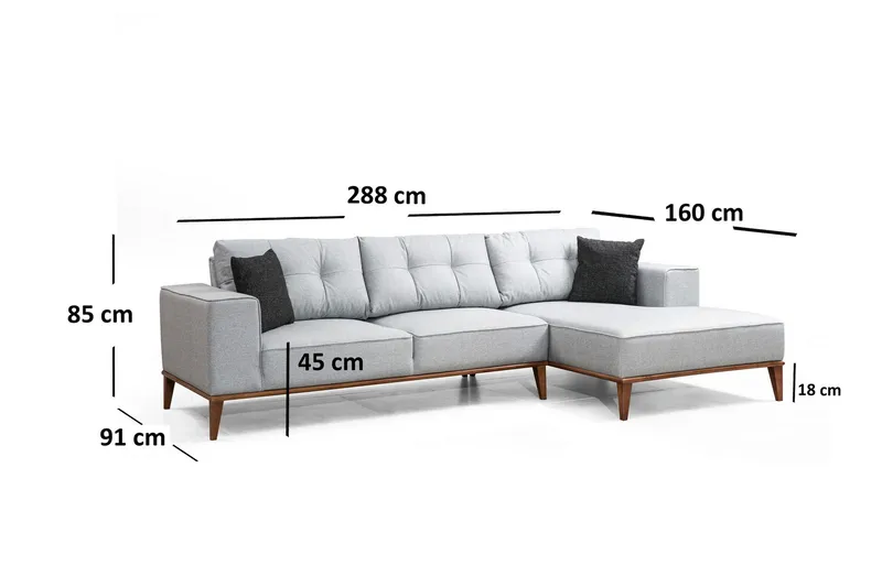 Thrill Bäddsoffa med Divan Höger - Grå - Möbler - Soffa - Bäddsoffa