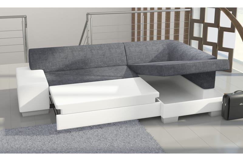 Tietaz Bäddsoffa med Divan - Grå/Svart - Möbler - Soffa - Bäddsoffa