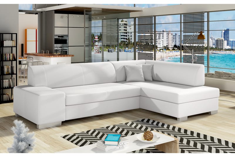 Tietaz Bäddsoffa med Divan - Vit - Möbler - Soffa - Bäddsoffa
