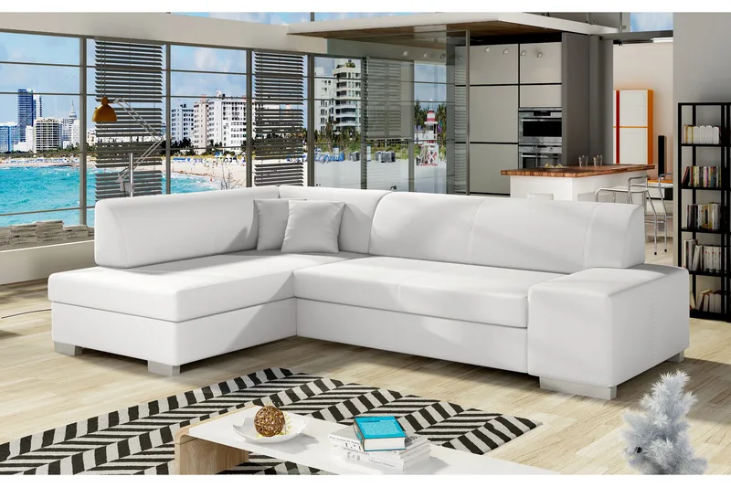 Tietaz Bäddsoffa med Divan - Vit - Möbler - Soffa - Bäddsoffa