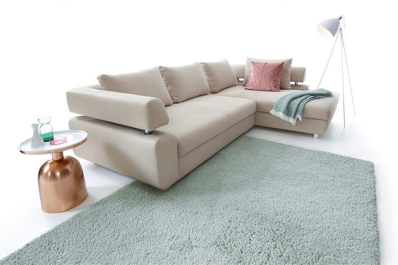 Tiffany L-Bäddsoffa Höger - Beige - Bäddsoffa - Bäddsoffa divan - Skinnsoffor - Sammetssoffa