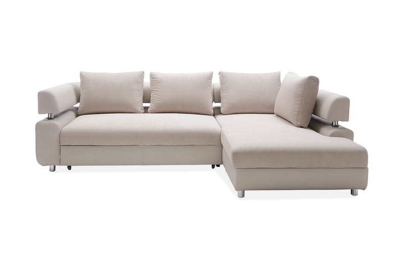 Tiffany L-Bäddsoffa Höger - Beige - Bäddsoffa - Bäddsoffa divan - Skinnsoffor - Sammetssoffa