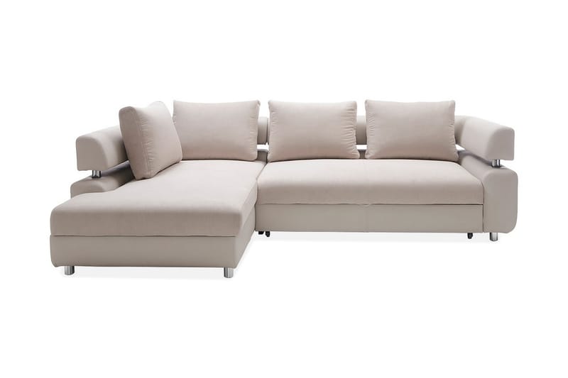 Tiffany L-Bäddsoffa Vänster - Beige - Bäddsoffa - Bäddsoffa divan - Skinnsoffor - Sammetssoffa