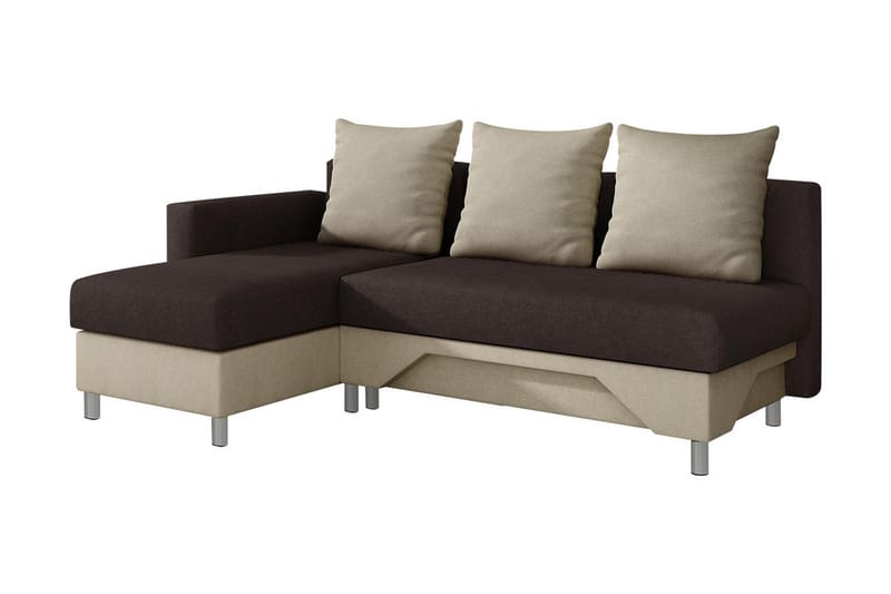 Tom Divanbäddsoffa 215x133x72 cm - Beige/Brun/Vit - Bäddsoffa - Bäddsoffa divan - Sammetssoffa