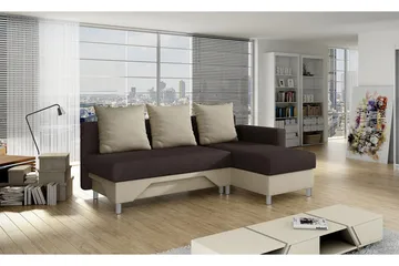 Tom Divanbäddsoffa 215x133x72 cm - Brun/Vit - Möbler - Soffa - Bäddsoffa