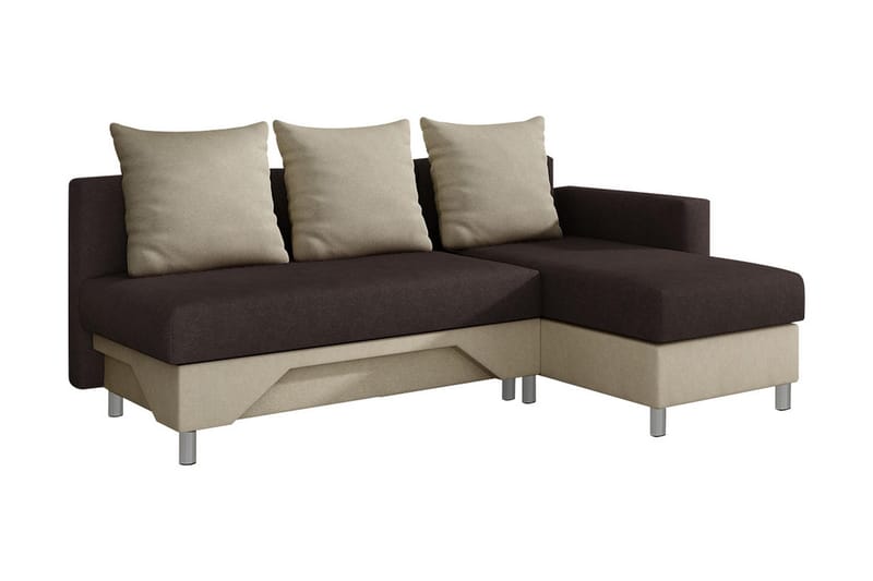 Tom Divanbäddsoffa 215x133x72 cm - Brun/Vit - Bäddsoffa - Bäddsoffa divan - Sammetssoffa