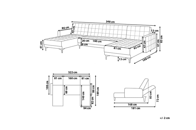 Toomey Bäddsoffa med Divan - Brun - Möbler - Soffa - Bäddsoffa