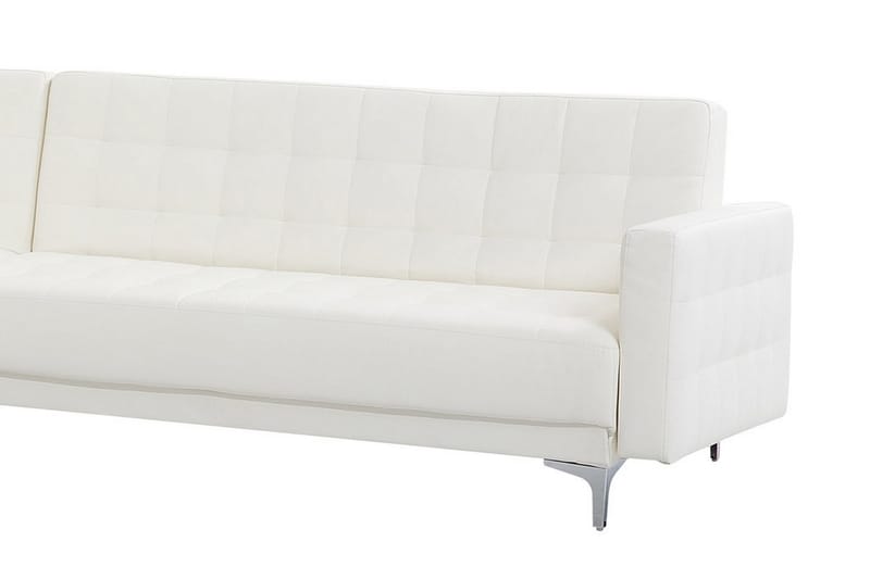 Toomey Hörnbäddsoffa Höger med Fotpall Konstläder - Vit - Möbler - Soffa - Bäddsoffa