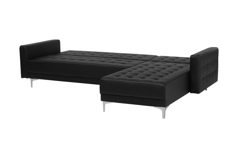 Toomey Hörnbäddsoffa Vänster med Fotpall Konstläder - Svart - Möbler - Soffa - Bäddsoffa