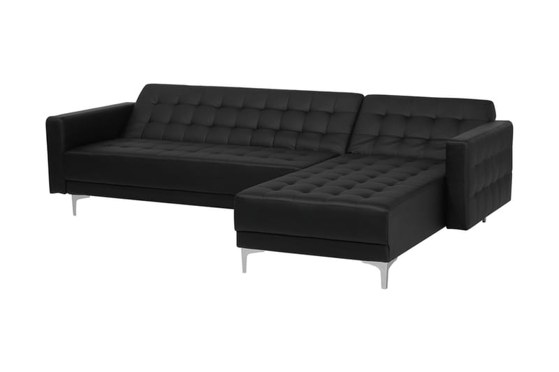 Toomey Hörnbäddsoffa Vänster med Fotpall Konstläder - Svart - Möbler - Soffa - Bäddsoffa