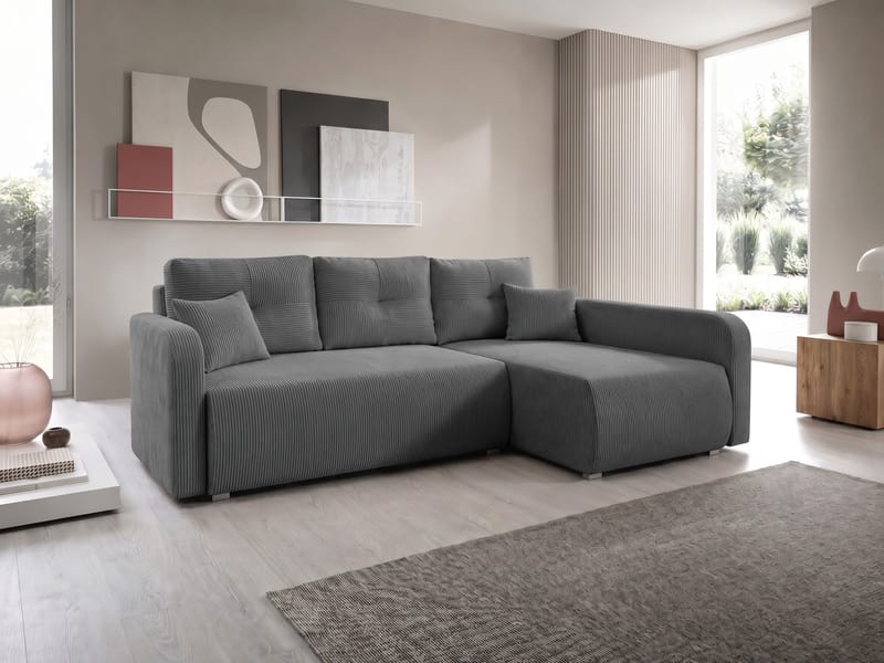 Toren Bäddsoffa med förvaring och Divan Höger - Grå - Möbler - Soffa - Bäddsoffa