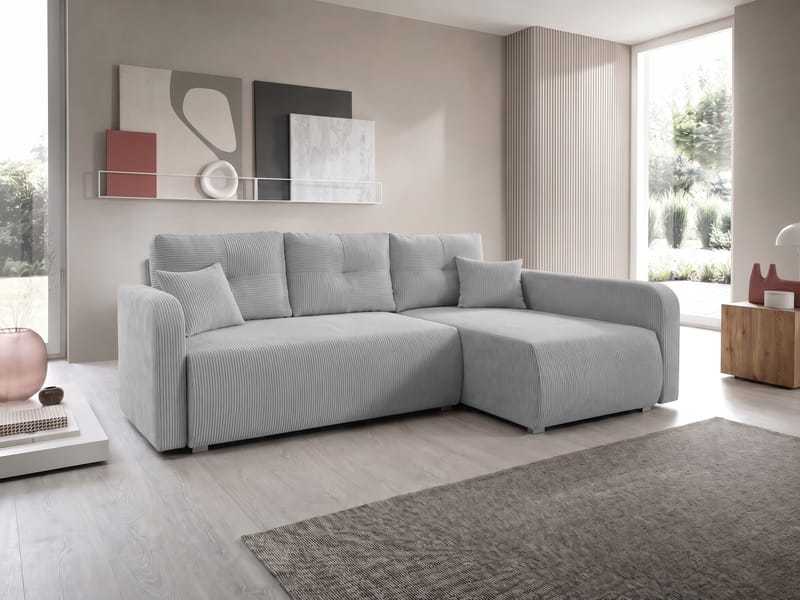 Toren Bäddsoffa med förvaring och Divan Höger - Ljusgrå - Möbler - Soffa - Bäddsoffa