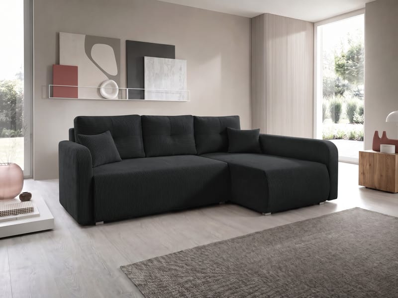 Toren Bäddsoffa med förvaring och Divan Höger - Svart - Möbler - Soffa - Bäddsoffa