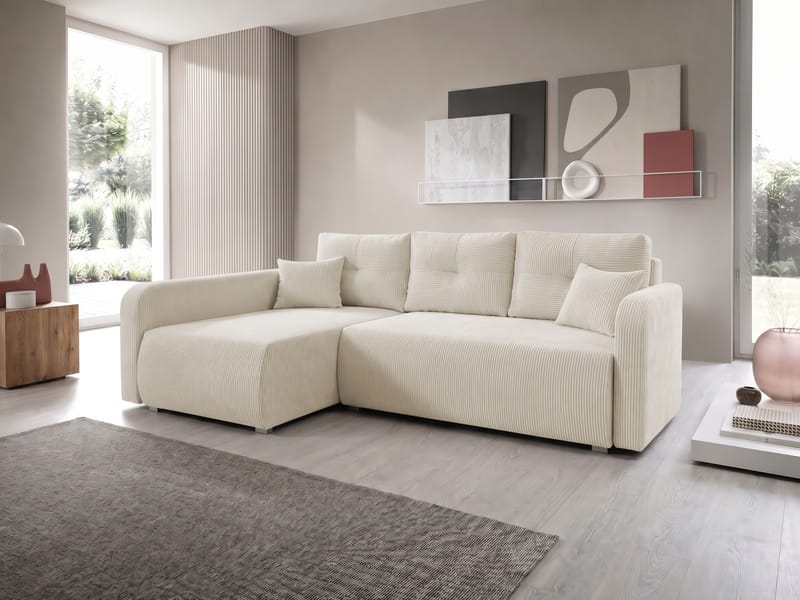 Toren Bäddsoffa med förvaring och Divan Vänster - Beige - Möbler - Soffa - Bäddsoffa