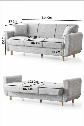 Torlan 3-sits Soffa - Grå - Möbler - Soffa - Bäddsoffa