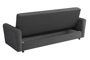 Torskudden Längsbäddad Bäddsoffa 115x190 cm med Förvaring i Tyg - Grå - Möbler - Soffa - Bäddsoffa