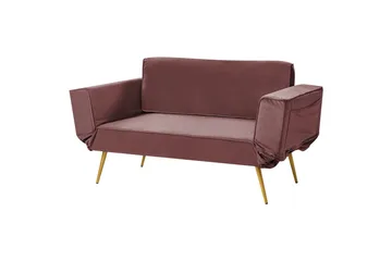 Touya 2-sits Fällbar Bäddsoffa 75x187 cm i Sammet - Rosa - Möbler - Soffa - Bäddsoffa