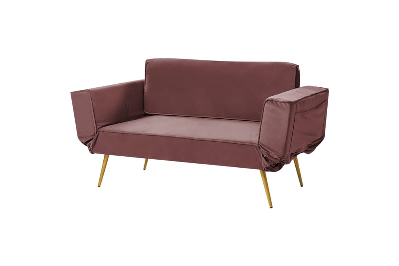 Touya 2-sits Fällbar Bäddsoffa 75x187 cm i Sammet - Rosa - Möbler - Soffa - Bäddsoffa