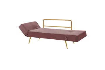 Touya 2-sits Fällbar Bäddsoffa 75x187 cm i Sammet - Rosa - Möbler - Soffa - Bäddsoffa
