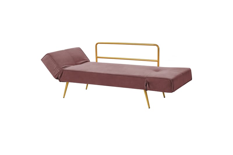 Touya 2-sits Fällbar Bäddsoffa 75x187 cm i Sammet - Rosa - Möbler - Soffa - Bäddsoffa